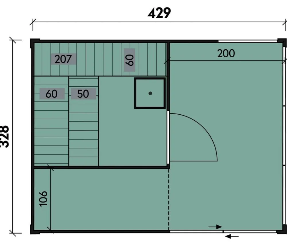 Wolff Finnhaus Sauna Paradiso 4x3, ca. B429/H261/T328 cm Natur