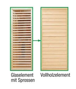 Wolff Finnhaus Saunas & Infrarotkabinen - Tauschelement Paradiso Sprossen zu Vollholz Natur