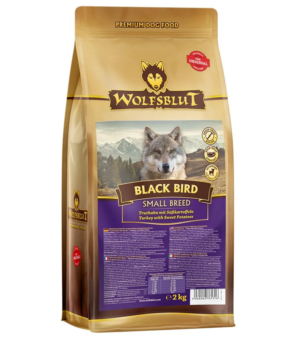 WOLFSBLUT Trockenfutter Hund - Trockenfutter für Hunde Black Bird, Small Breed, Truthahn & Süßkartoffel