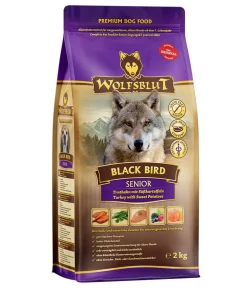 WOLFSBLUT Trockenfutter für Hunde Black Bird, Senior, Truthahn & Süßkartoffel New