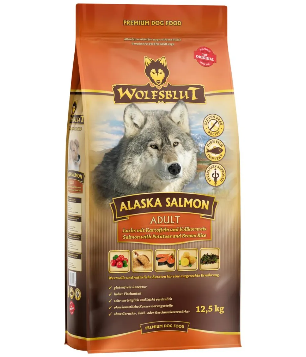 WOLFSBLUT Trockenfutter Hund - Trockenfutter für Hunde Alaska Salmon, Adult, Lachs & Kartoffeln