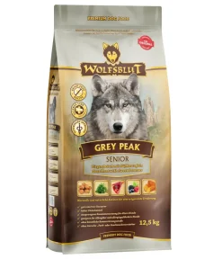 WOLFSBLUT Trockenfutter Hund - Trockenfutter für Hunde Grey Peak, Senior, Ziege & Süsskartoffeln