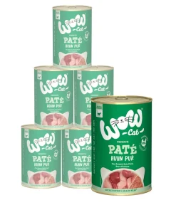 WOW Nassfutter Katze - ® Cat Nassfutter für Katzen Adult, 6 x 400 g