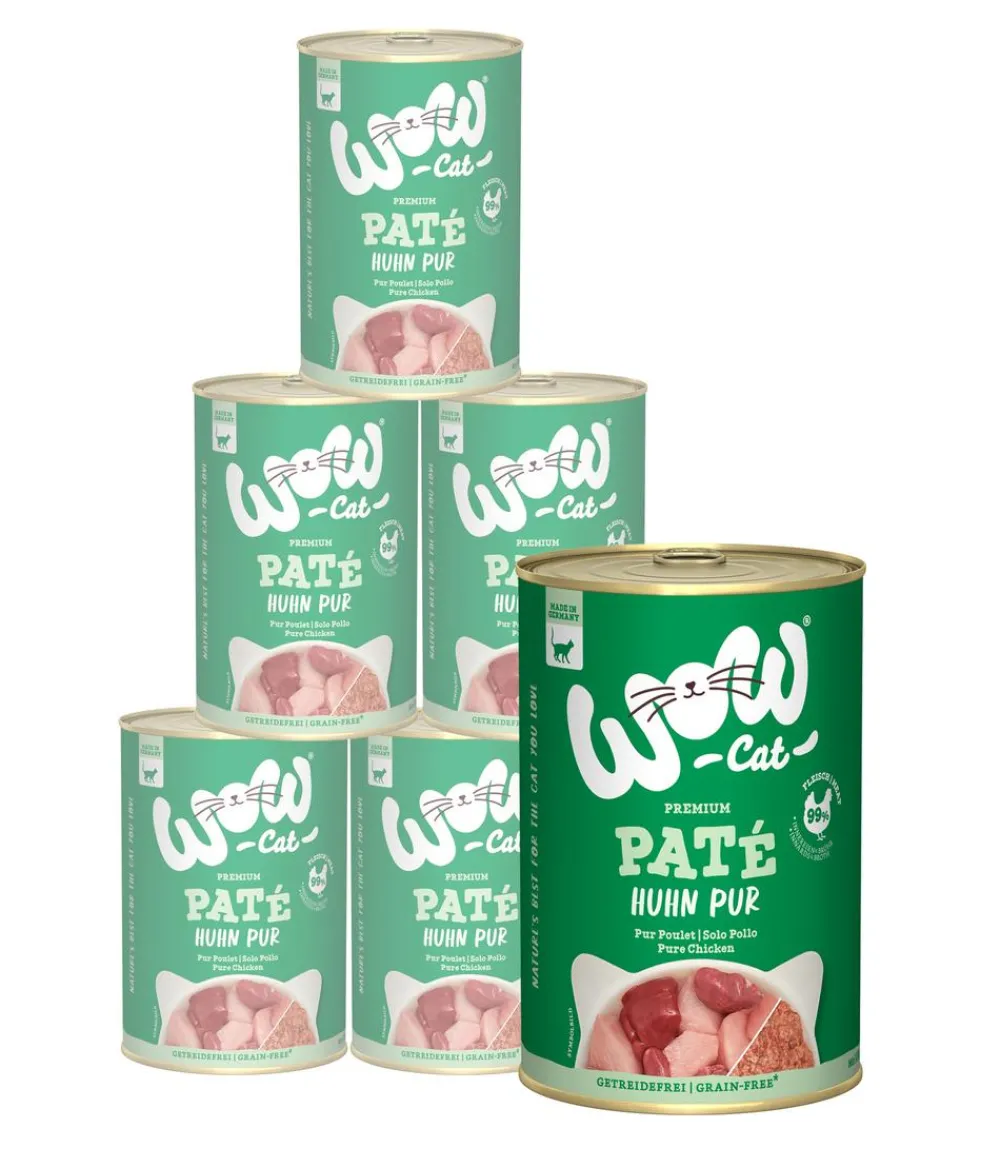 WOW Nassfutter Katze - ® Cat Nassfutter für Katzen Adult, 6 x 400 g