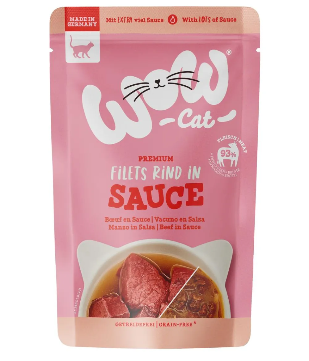 WOW Nassfutter Katze > ® Cat Nassfutter für Katzen Premium Filets in Sauce, Adult, 8 x 85 g