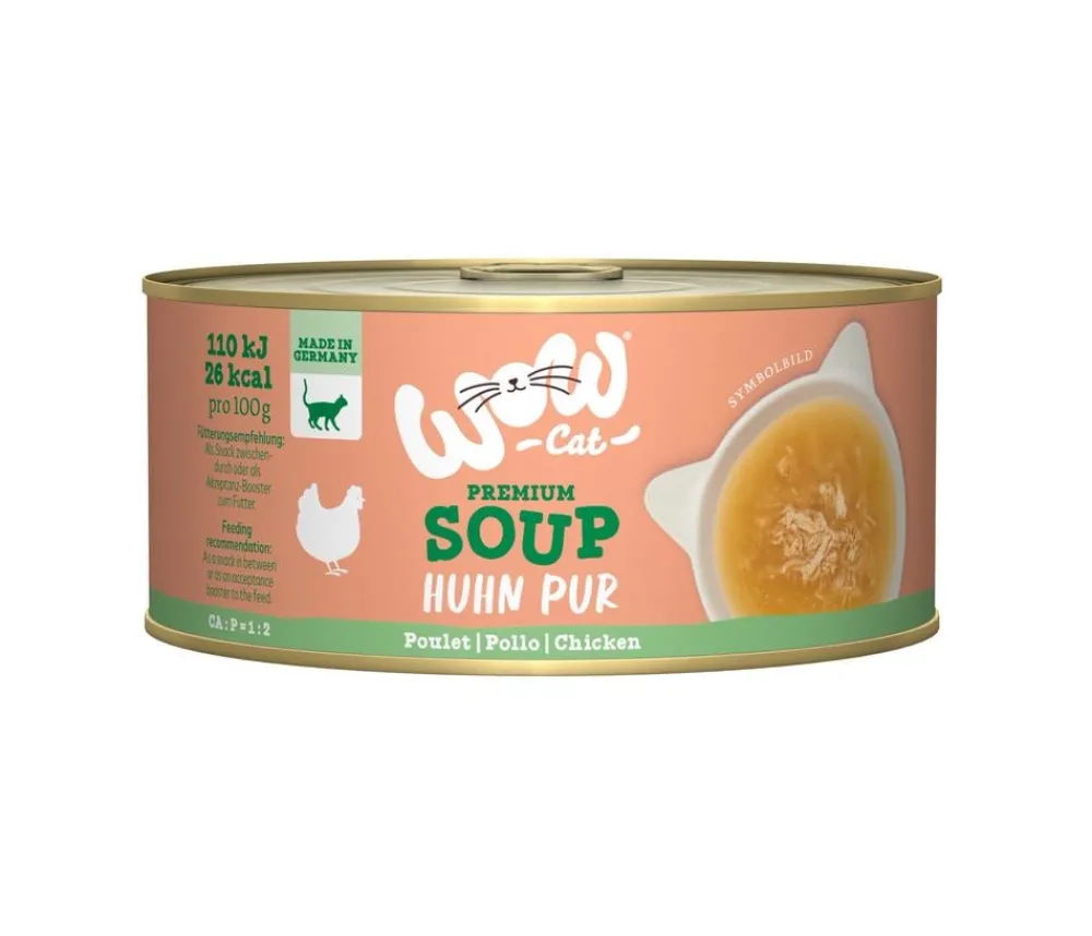 WOW ® Cat Nassfutter für Katzen Premium Suppe, Adult, 12 x 70 g Outlet