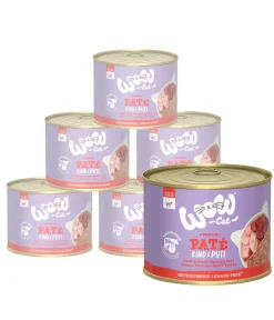 WOW Nassfutter Katze - ® Cat Nassfutter für Katzen Premium Paté Adult, 6 x 200 g
