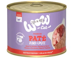 WOW Nassfutter Katze - ® Cat Nassfutter für Katzen Premium Paté Adult, 6 x 200 g