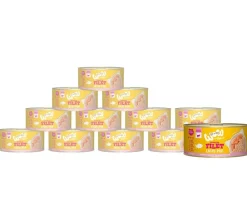 WOW Nassfutter Katze - ® Cat Nassfutter für Katzen Premium Filets, Adult, 12 x 70 g