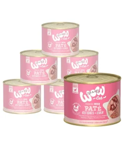 WOW Nassfutter Katze - ® Cat Nassfutter für Katzen Premium Paté Junior, 6 x 200 g