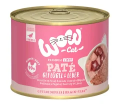 WOW Nassfutter Katze - ® Cat Nassfutter für Katzen Premium Paté Junior, 6 x 200 g