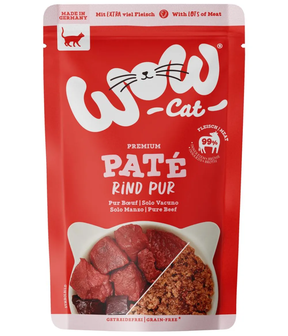 WOW Nassfutter Katze - ® Cat Nassfutter für Katzen Premium Paté Adult, 12 x 125 g