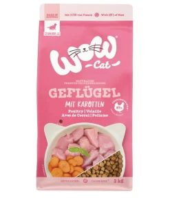 WOW ® Cat Trockenfutter für Katzen, Junior, Geflügel & Karotten Clearance