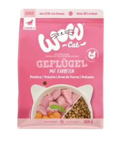 WOW Trockenfutter Katze - ® Cat Trockenfutter für Katzen, Junior, Geflügel & Karotten