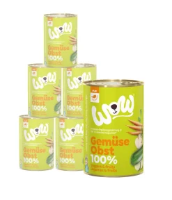 WOW ® Nassfutter für Hunde Pur, 100 % Gemüse & Obst, 6 x 400 g Online
