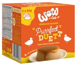 WOW Nassfutter Katze - ® Nassfutter für Katzen Purrfect Duett Adult, 2 x 80 g