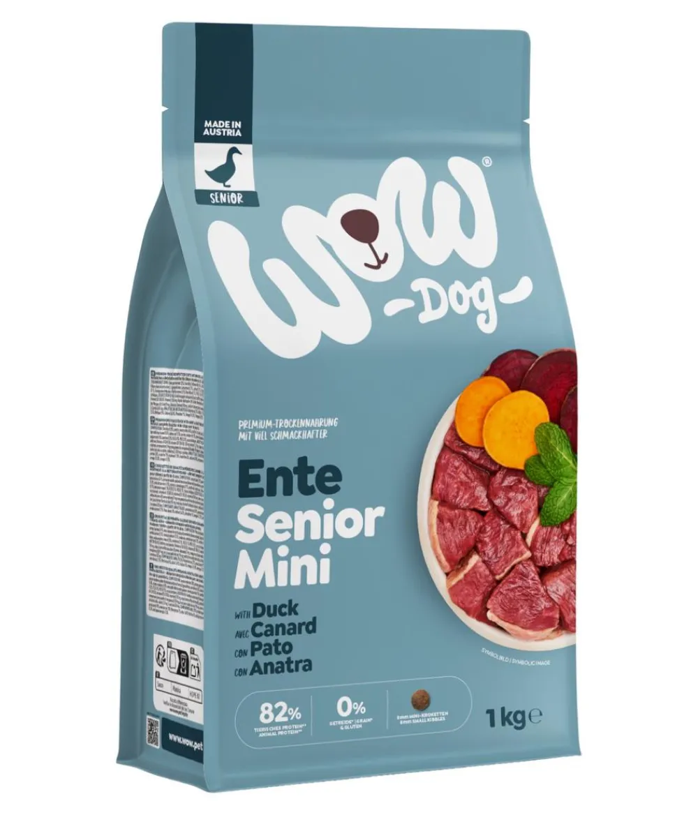 WOW Trockenfutter Hund - ® Trockenfutter für Hunde Mini Senior, Ente