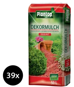 Ziegler Rindenmulch|Spezialerde - Plantop Dekormulch Ziegelrot, 39 x 50 Liter