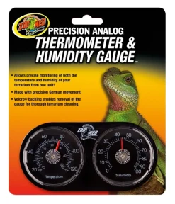 ZooMed Terrariumtechnik Analoges Dual-Thermometer und Hygrometer Schwarz Outlet